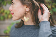 Load image into Gallery viewer, Earring Brass - TULIP SHIELD MINI
