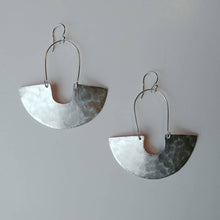 Load image into Gallery viewer, Earring Silver - GODDESS SHIELD TEXTURED
