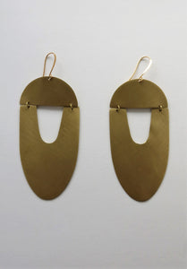 Brass Earring - ACORN SHIELD
