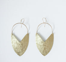 Load image into Gallery viewer, Earring Brass - TULIP SHIELD LARGE
