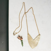 Load image into Gallery viewer, Necklace Brass - TULIP SHIELD
